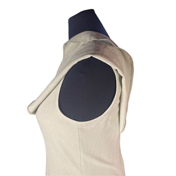 ASOS DESIGN angel sleeve v neck mini shift dress in sage green womans 10 - Picture 5 of 9